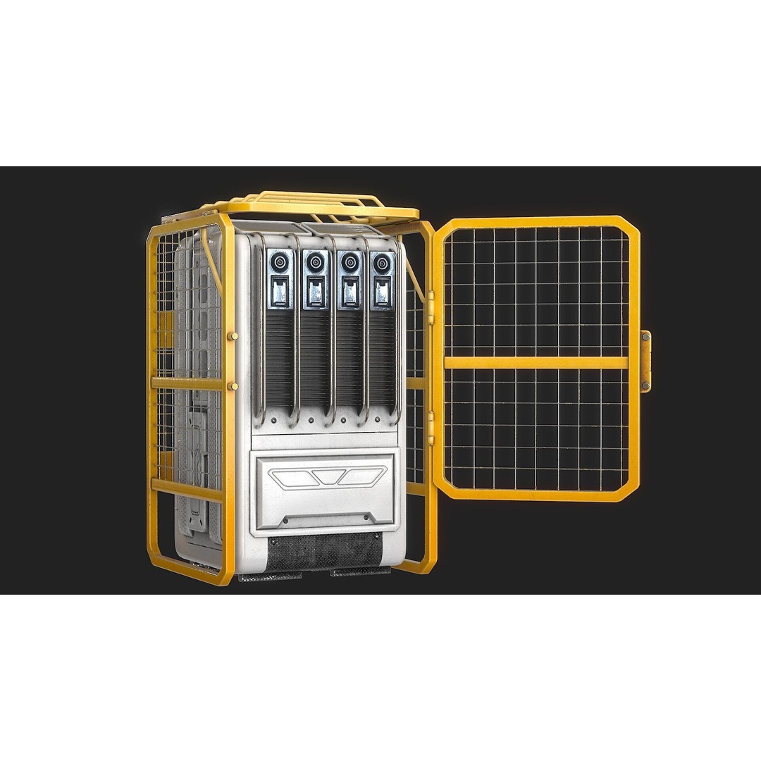 Sci-Fi Generator Battery 3D Model – Low Poly PBR Asset, FBX - View 8
