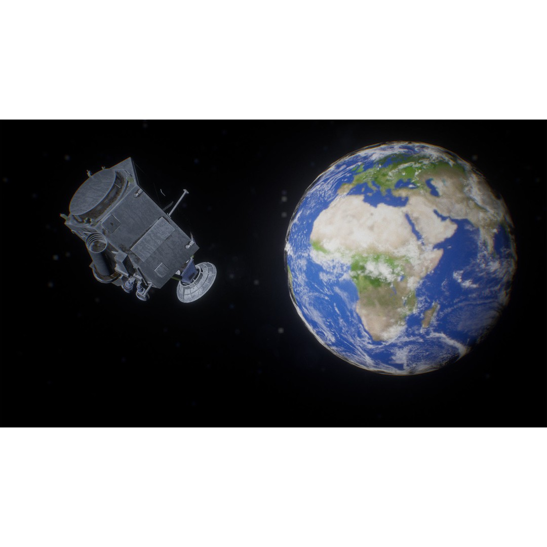 Satellite 3D Model – Low Poly PBR Asset for Space Projects - View 10