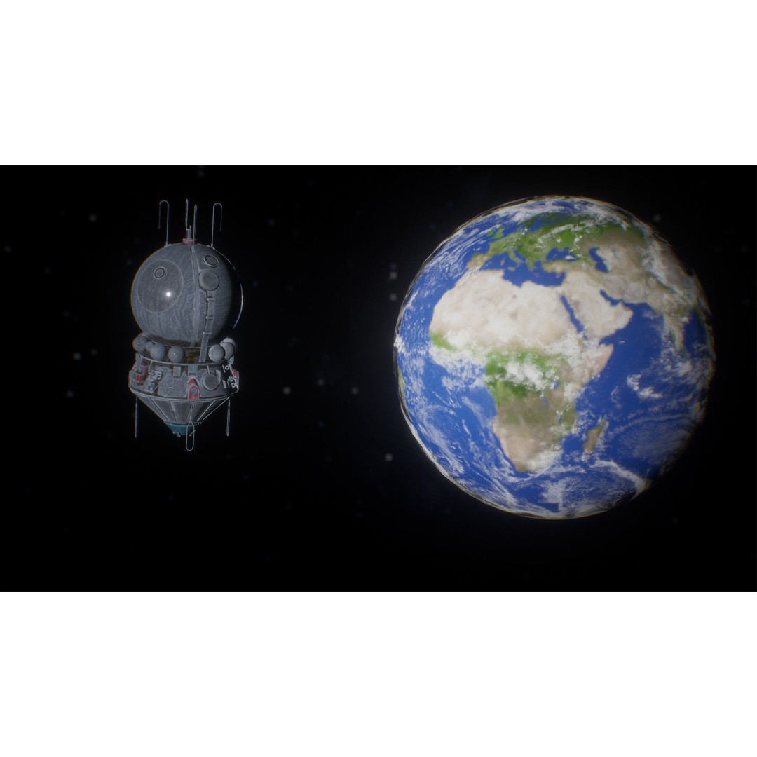 Satellite 3D Model – Low Poly PBR Asset for Space Projects - View 11