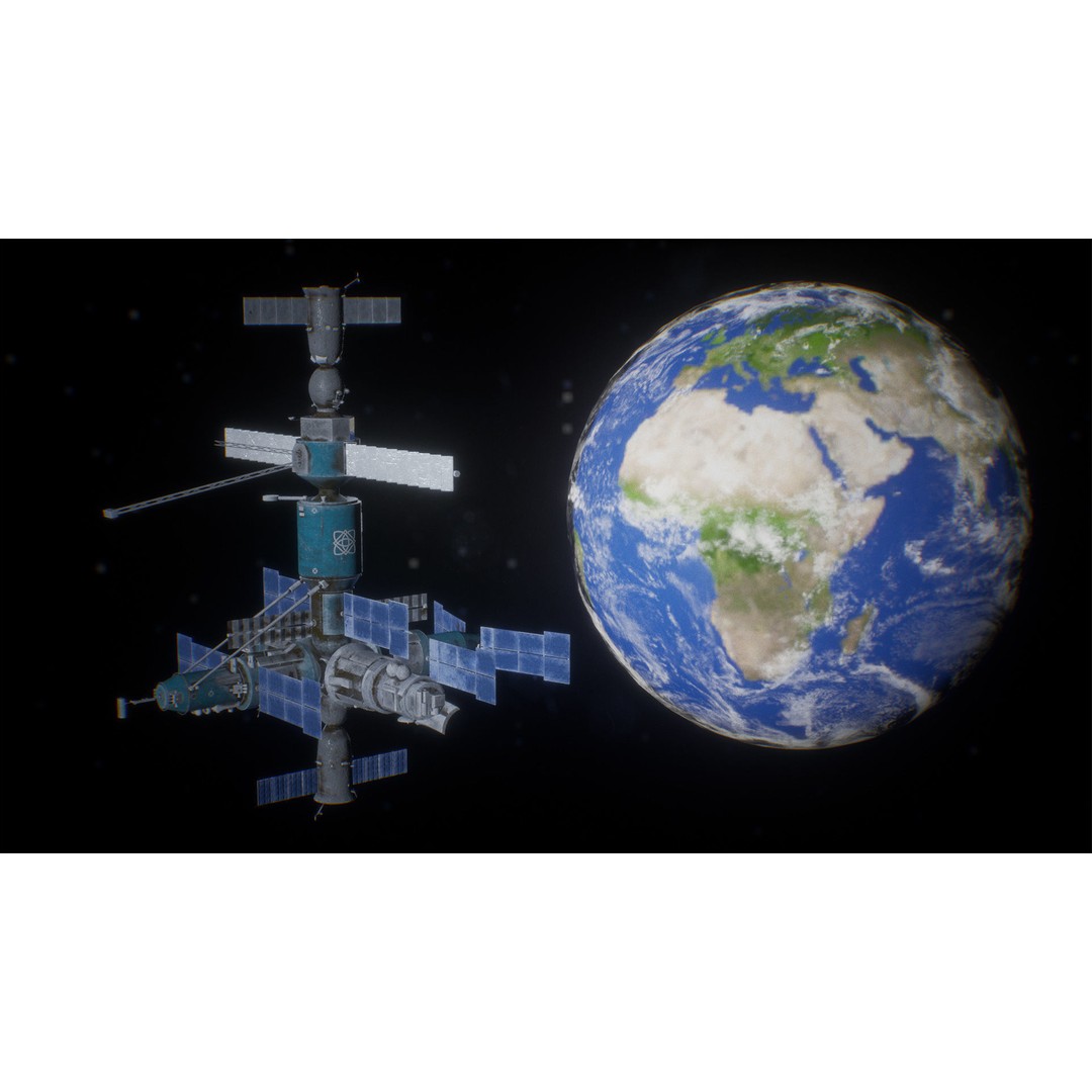 Satellite 3D Model – Low Poly PBR Asset for Space Projects - View 12