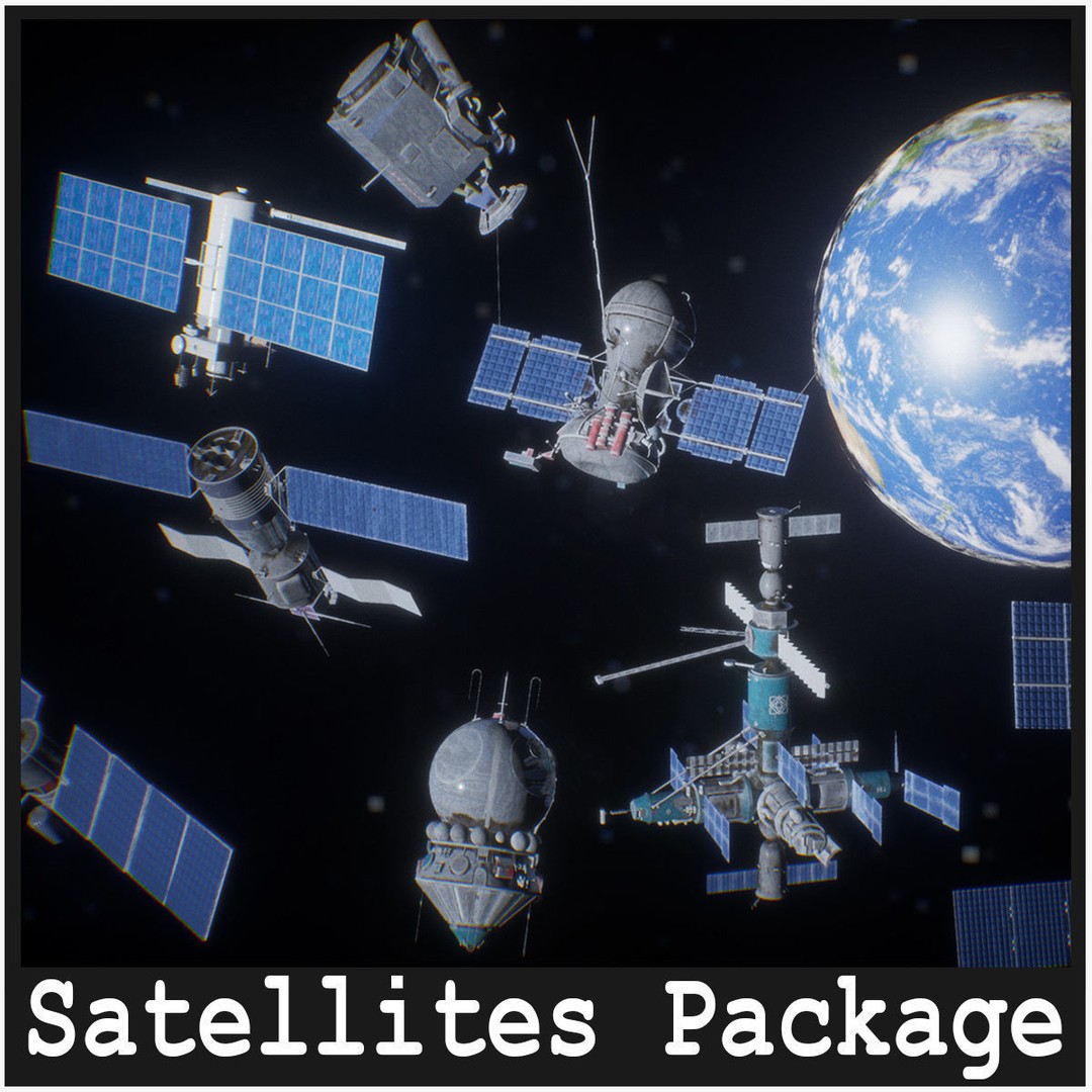 Satellite 3D Model – Low Poly PBR Asset for Space Projects - View 15