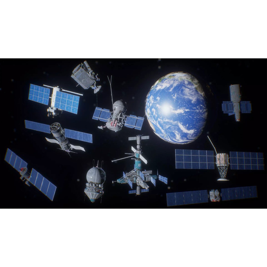 Satellite 3D Model – Low Poly PBR Asset for Space Projects - View 2