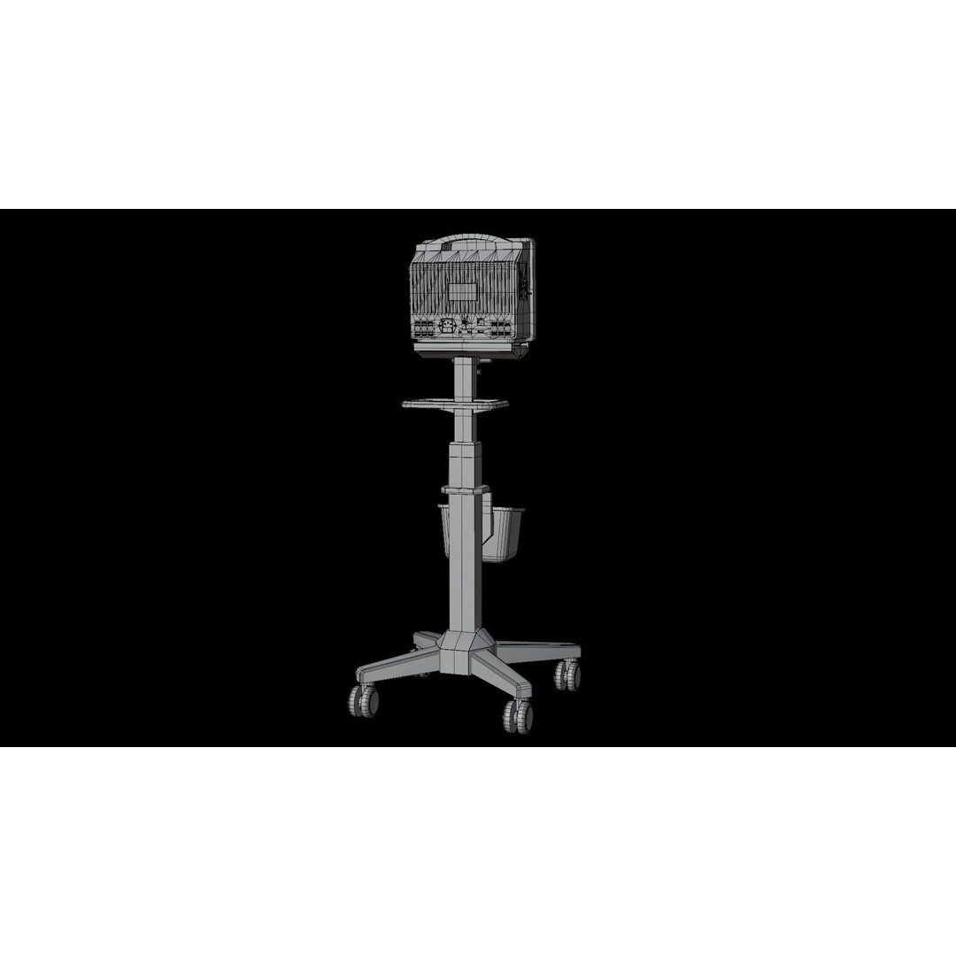 Patient Monitor Roll Stand 3D Model – High Quality Medical Asset, FBX - View 21