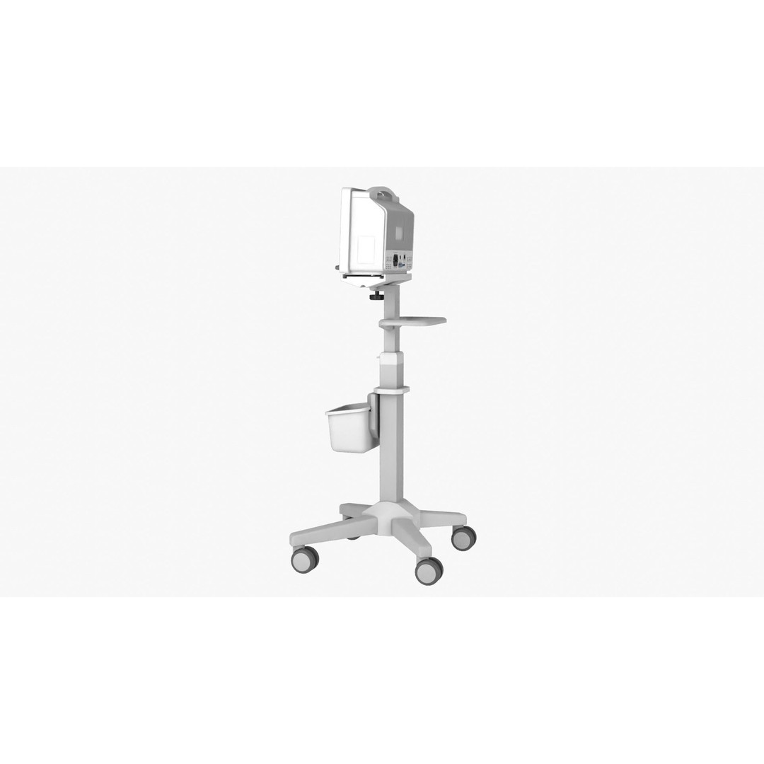 Patient Monitor Roll Stand 3D Model – High Quality Medical Asset, FBX - View 6