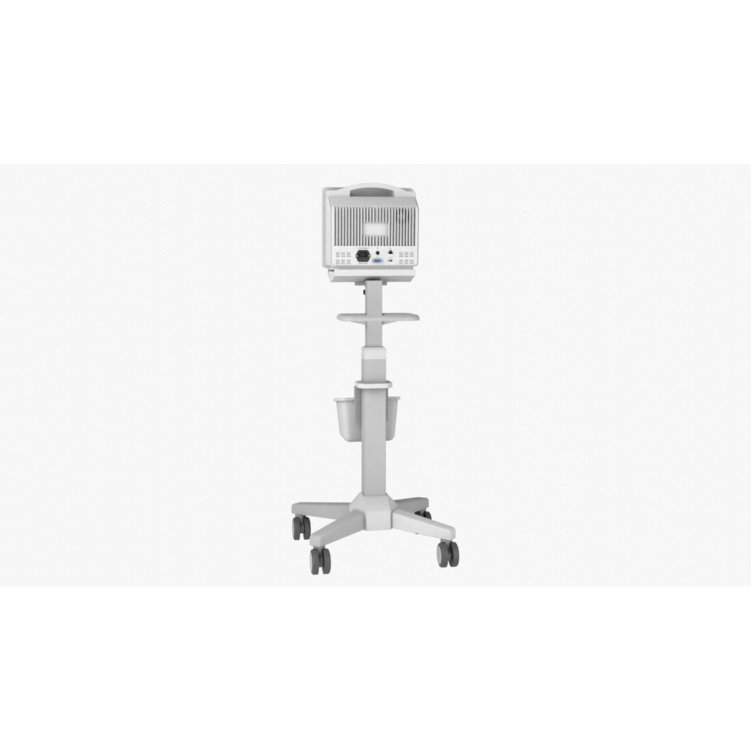 Patient Monitor Roll Stand 3D Model – High Quality Medical Asset, FBX - View 8
