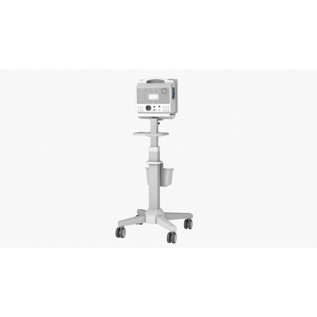 Patient Monitor Roll Stand 3D Model – High Quality Medical Asset, FBX - View 9