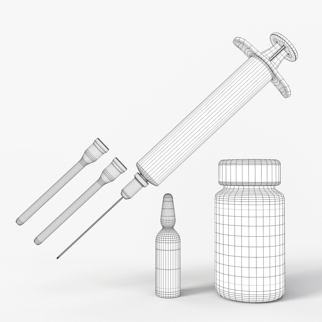 Vaccine Set 3D Model – PBR Textured Medical Assets, FBX/OBJ
