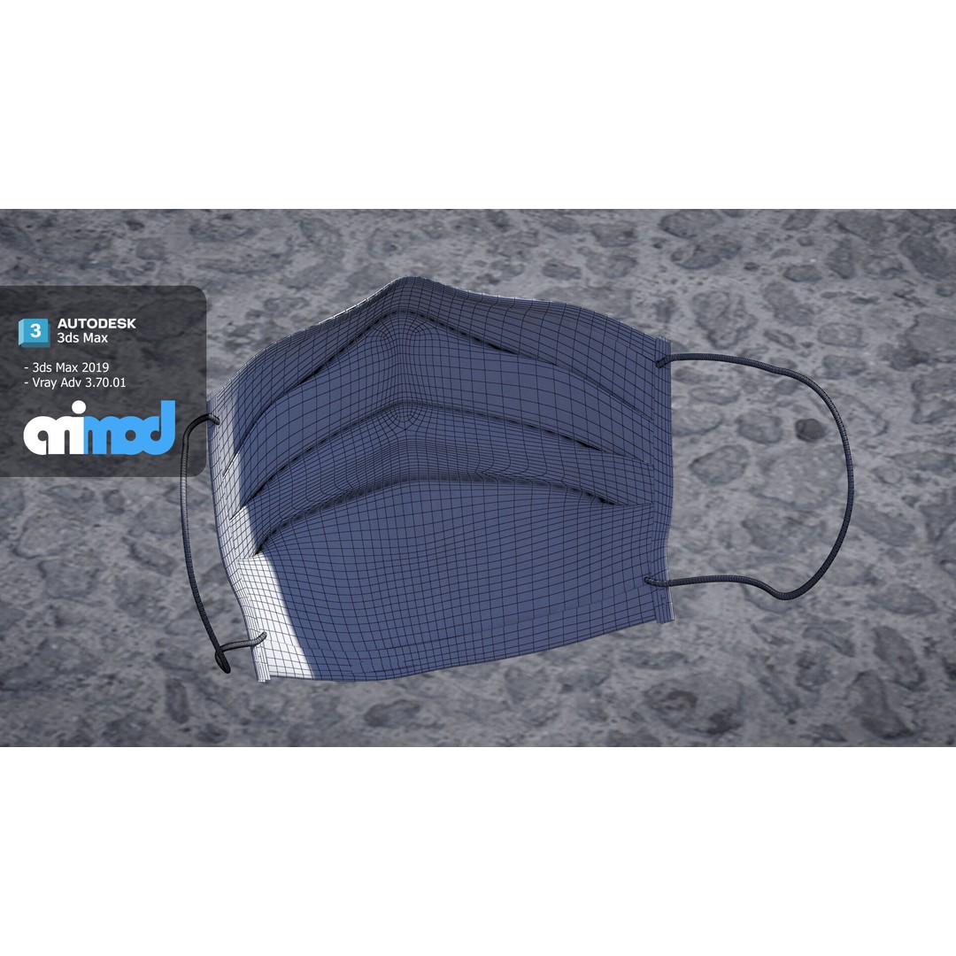Surgical Mask 3D Model – PBR Textured Game Asset, FBX & Max