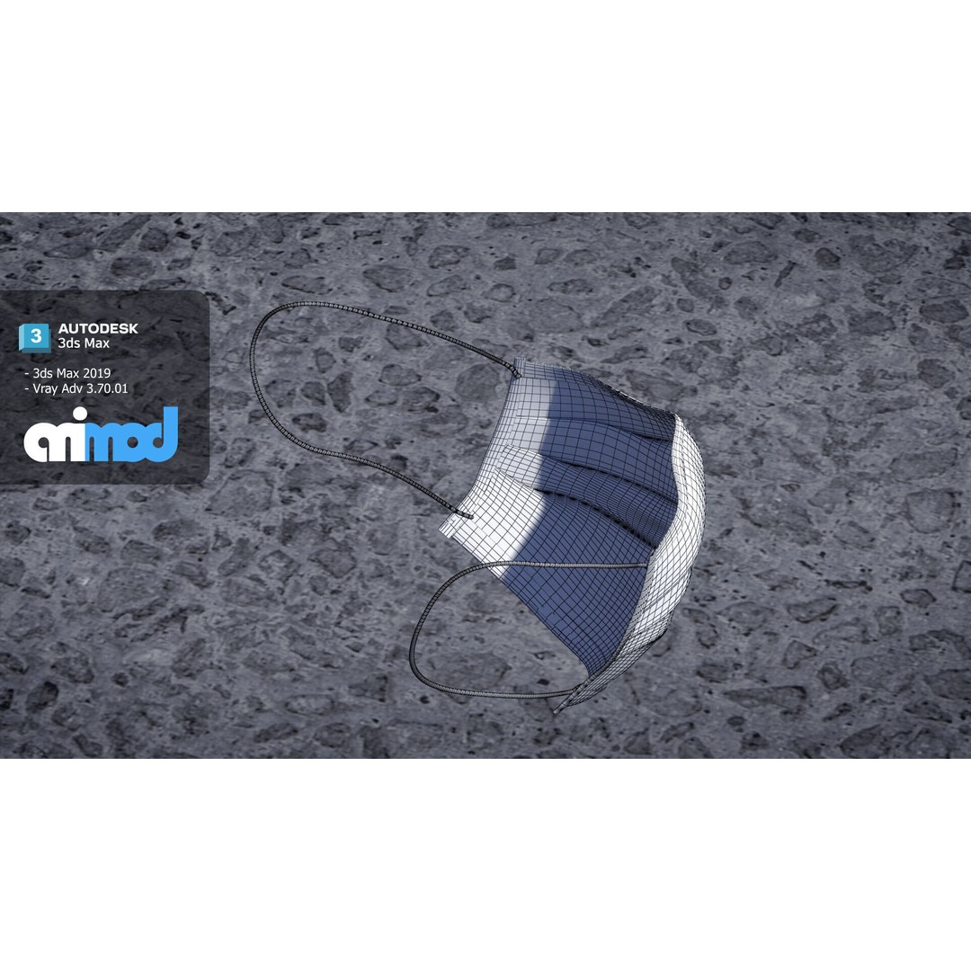 Surgical Mask 3D Model – PBR Textured Game Asset, FBX & Max - View 10