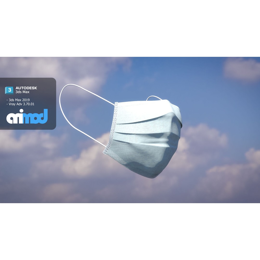 Surgical Mask 3D Model – PBR Textured Game Asset, FBX & Max - View 4