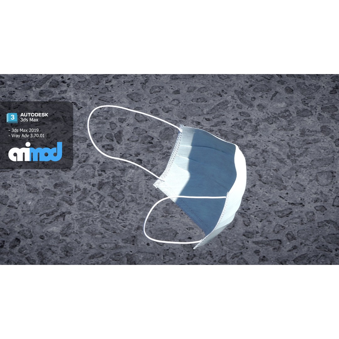 Surgical Mask 3D Model – PBR Textured Game Asset, FBX & Max - View 5