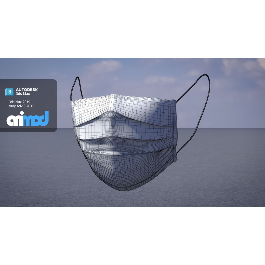 Surgical Mask 3D Model – PBR Textured Game Asset, FBX & Max - View 7