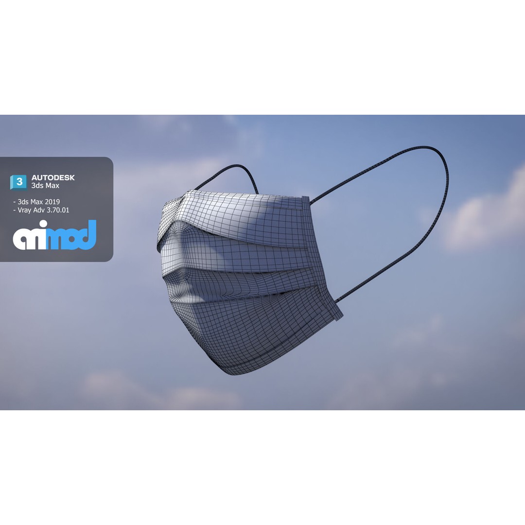 Surgical Mask 3D Model – PBR Textured Game Asset, FBX & Max - View 8