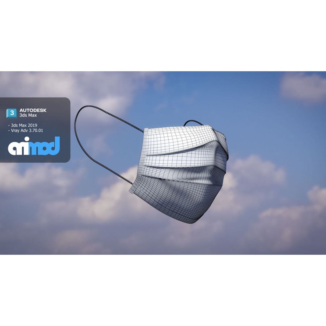 Surgical Mask 3D Model – PBR Textured Game Asset, FBX & Max - View 9