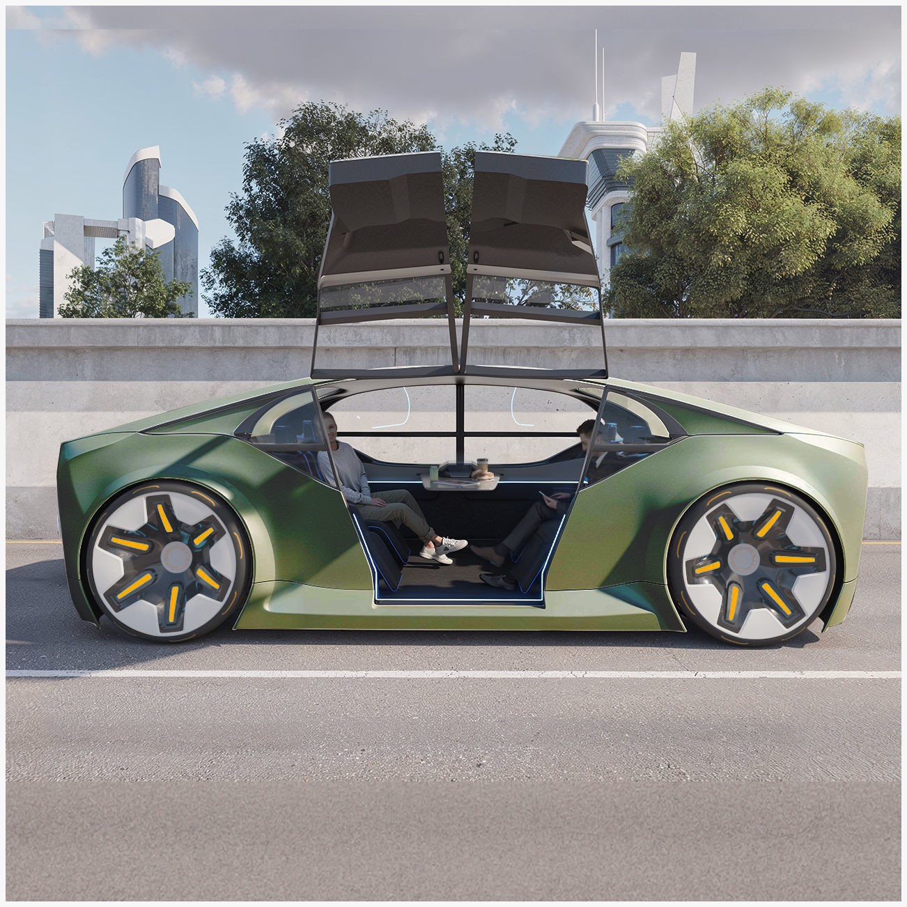 Self-Driving Car Concept - Game-Ready 3D Model - View 15