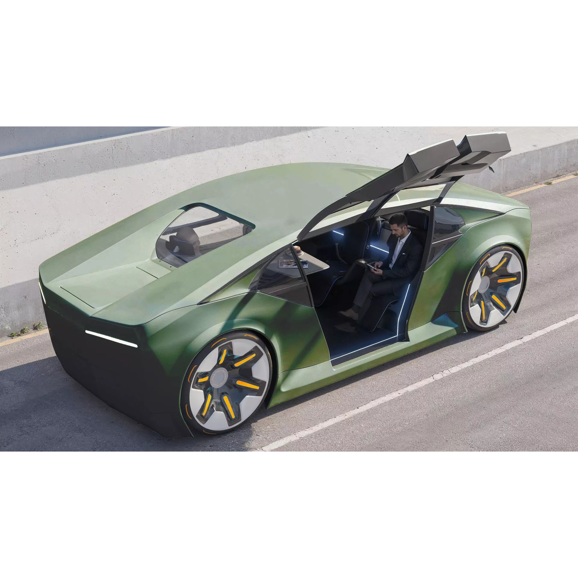 Self-Driving Car Concept - Game-Ready 3D Model - View 2