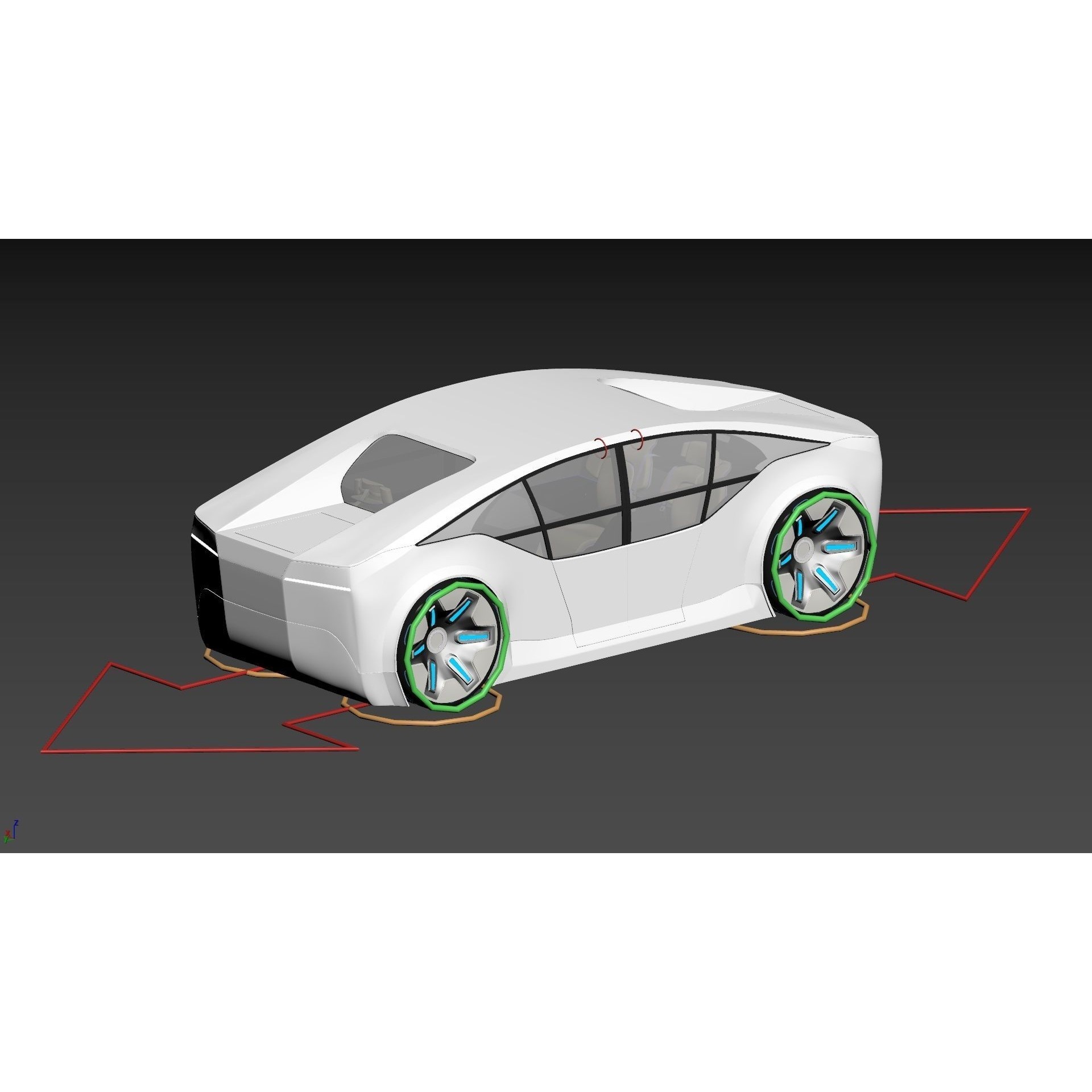 Self-Driving Car Concept - Game-Ready 3D Model - View 30