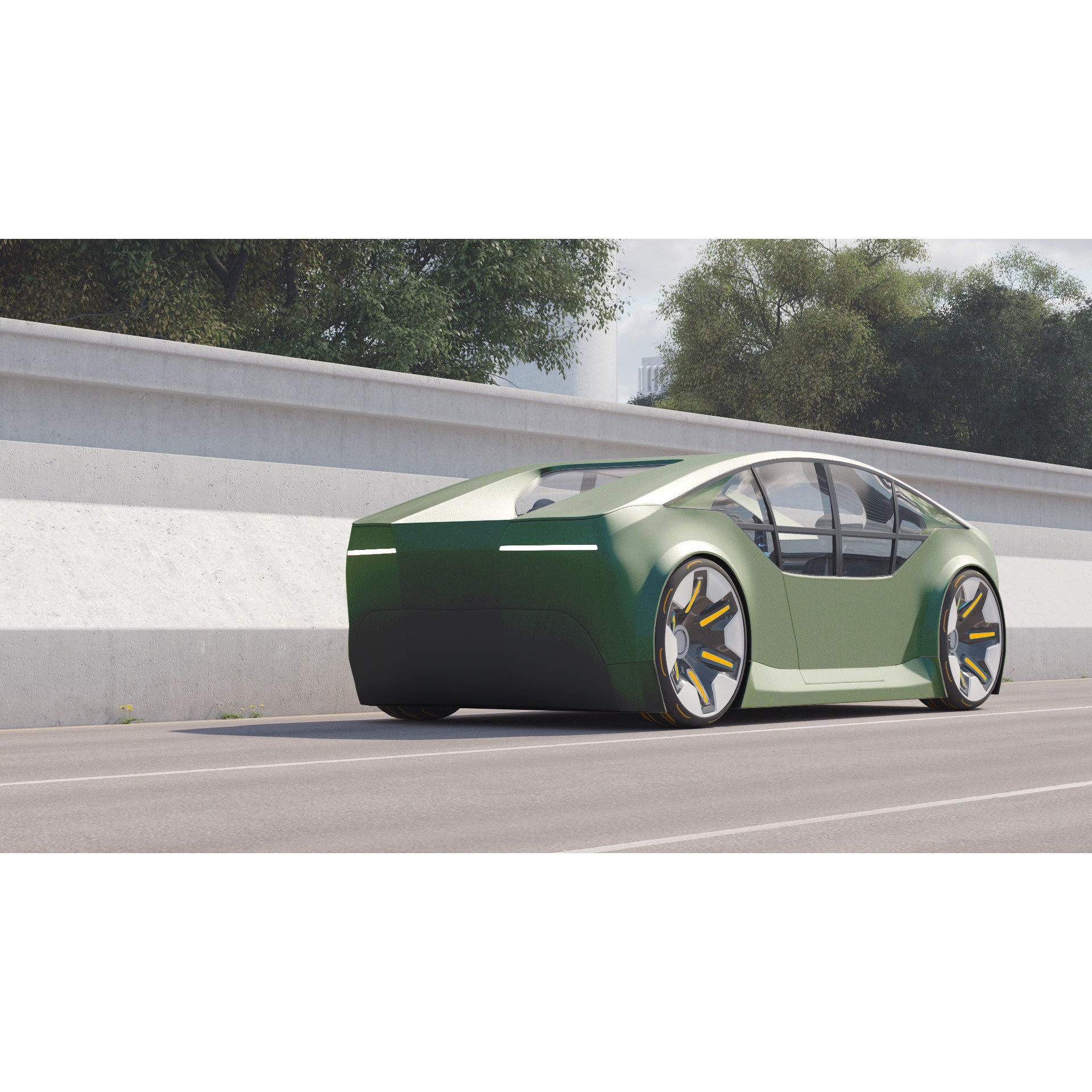 Self-Driving Car Concept - Game-Ready 3D Model - View 5