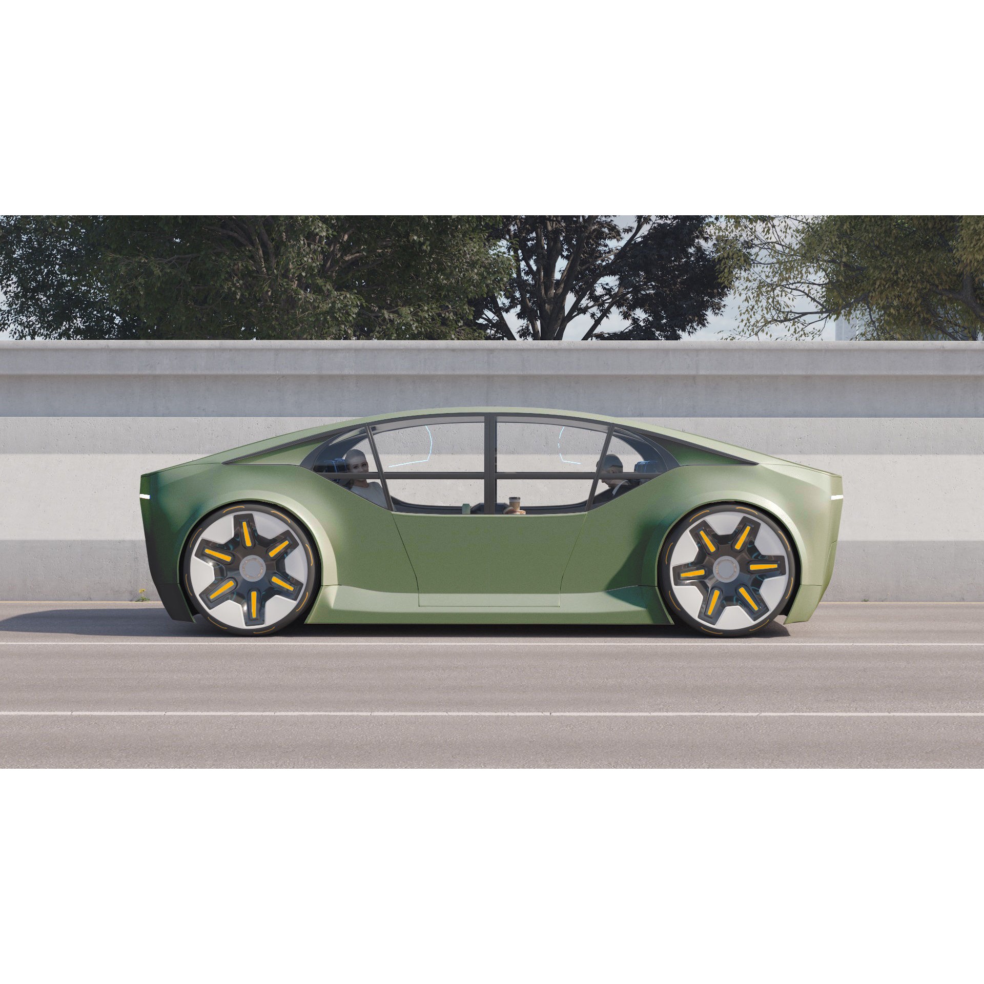 Self-Driving Car Concept - Game-Ready 3D Model - View 7