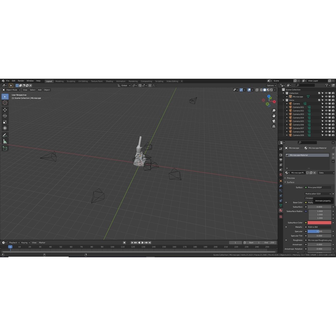Microscope 3D Model – Low Poly PBR Asset, FBX & OBJ Formats - View 22