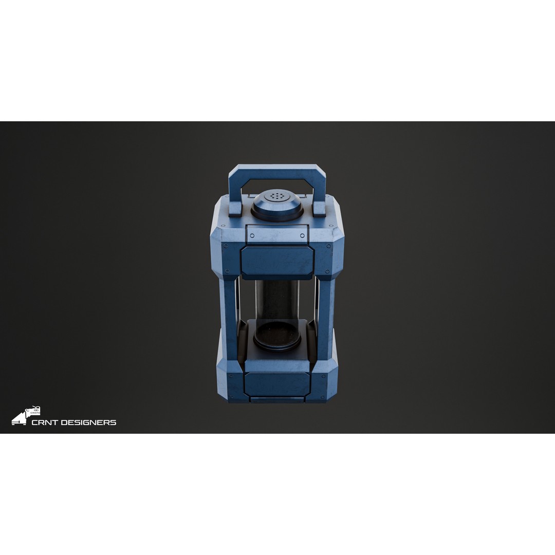 Sci-Fi Lantern 3D Model – Low Poly PBR Asset, Blender & FBX - View 10