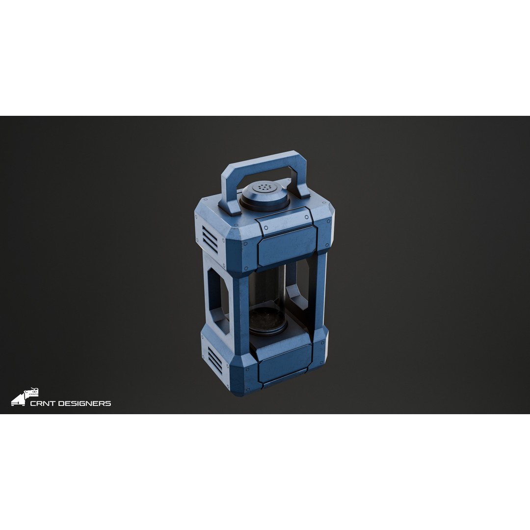 Sci-Fi Lantern 3D Model – Low Poly PBR Asset, Blender & FBX - View 11