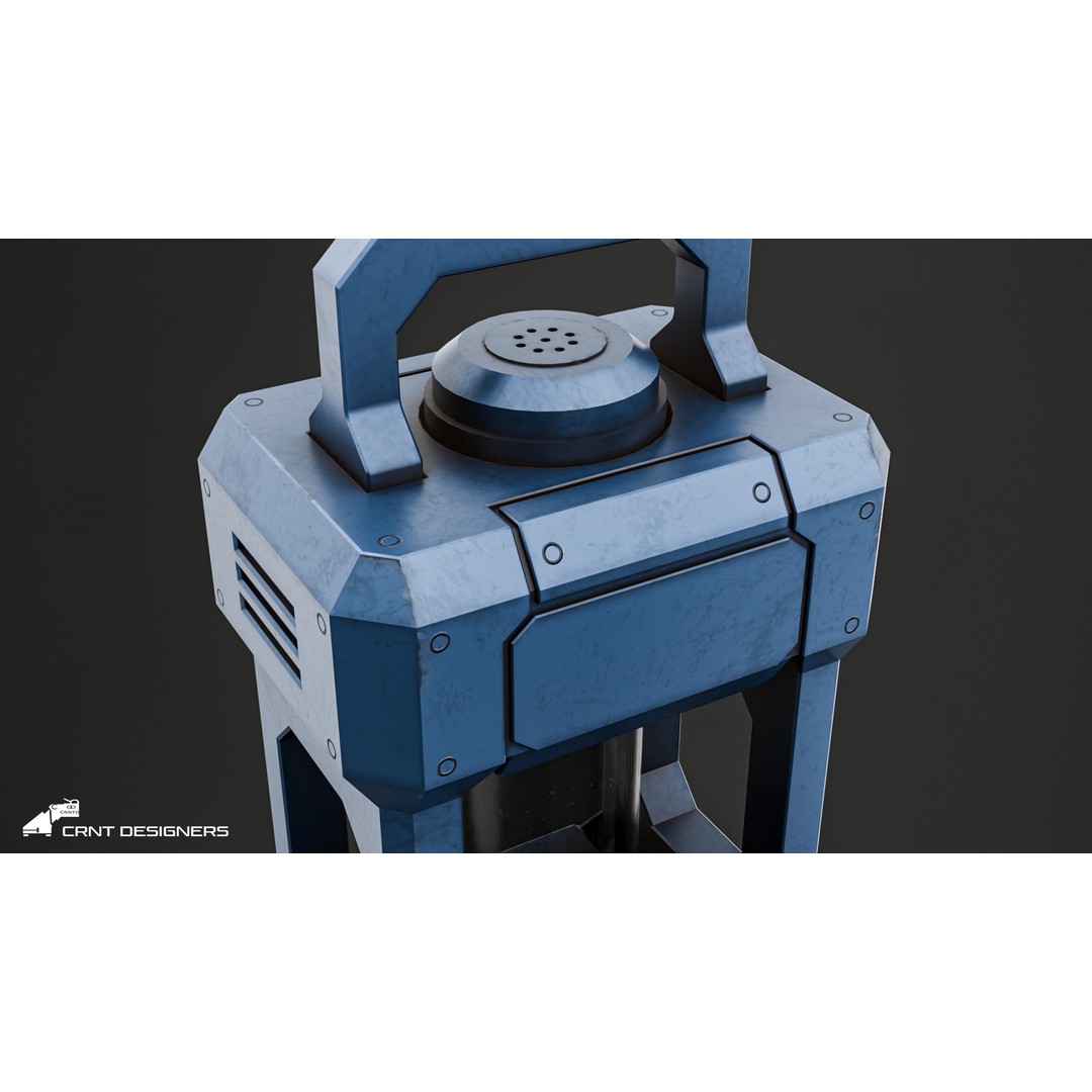 Sci-Fi Lantern 3D Model – Low Poly PBR Asset, Blender & FBX - View 13