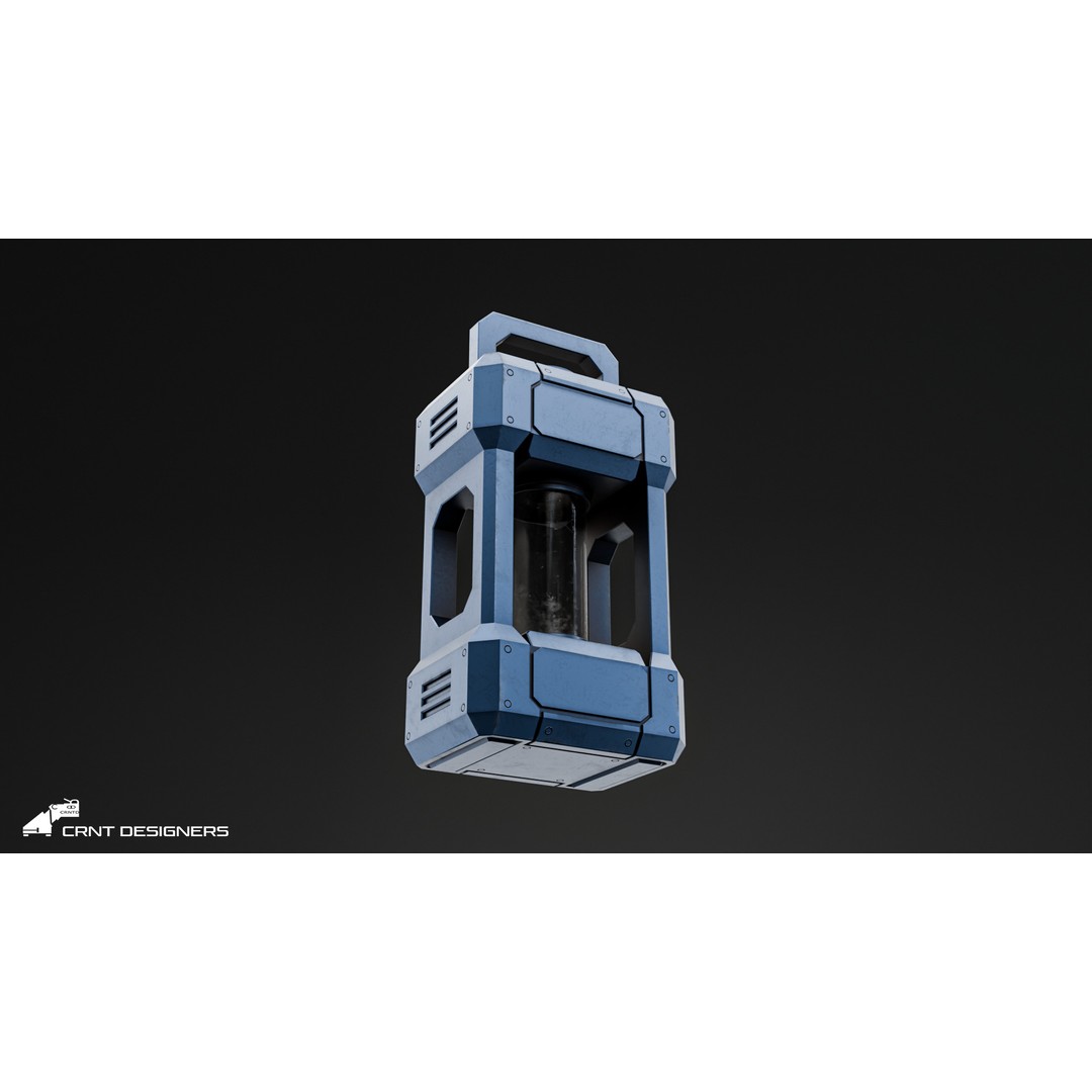 Sci-Fi Lantern 3D Model – Low Poly PBR Asset, Blender & FBX - View 14