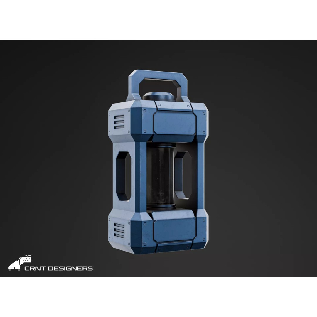 Sci-Fi Lantern 3D Model – Low Poly PBR Asset, Blender & FBX - View 2