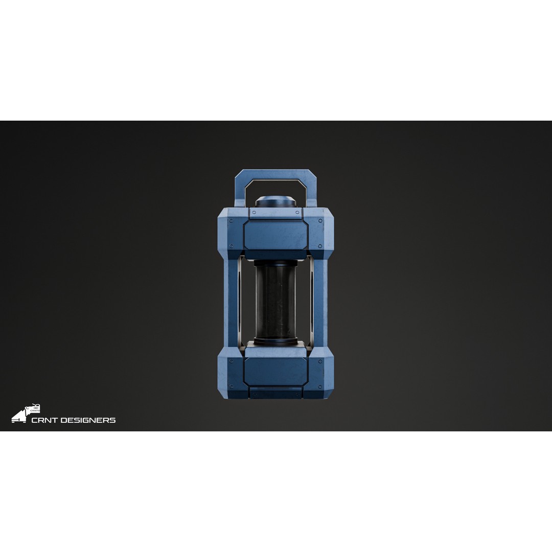 Sci-Fi Lantern 3D Model – Low Poly PBR Asset, Blender & FBX - View 3