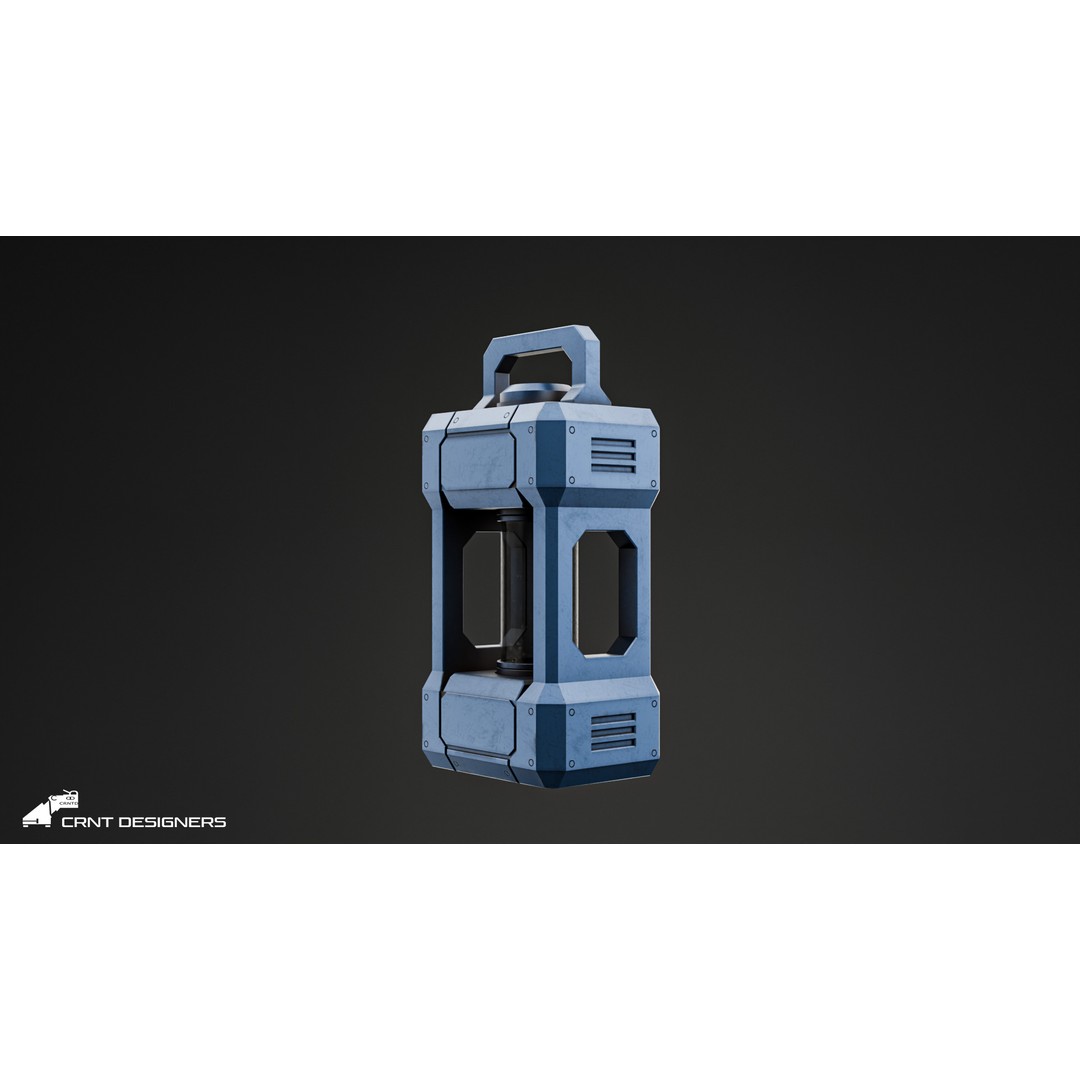 Sci-Fi Lantern 3D Model – Low Poly PBR Asset, Blender & FBX - View 9