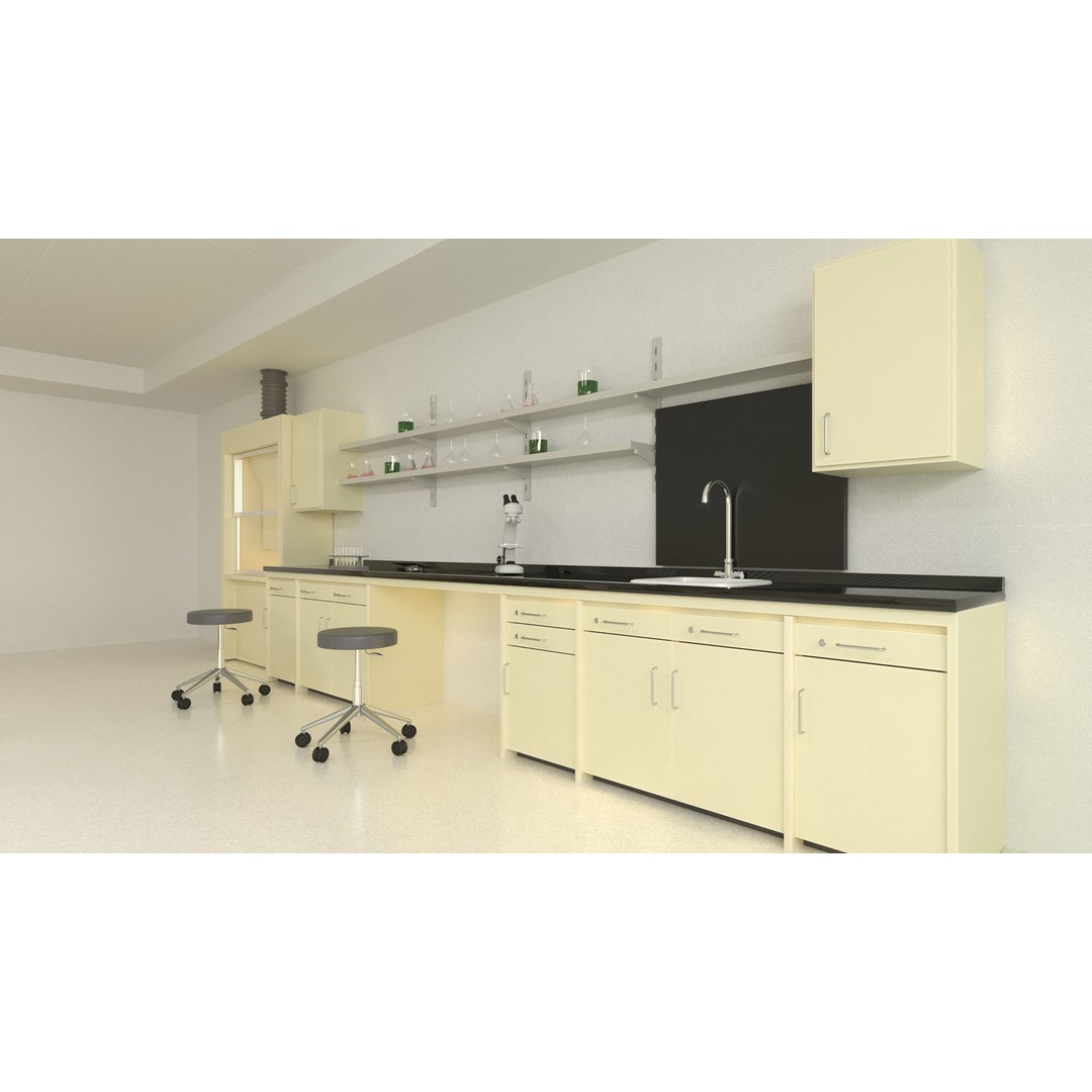 Laboratory Classroom 3D Model – Low Poly Educational Asset, FBX, OBJ - View 8