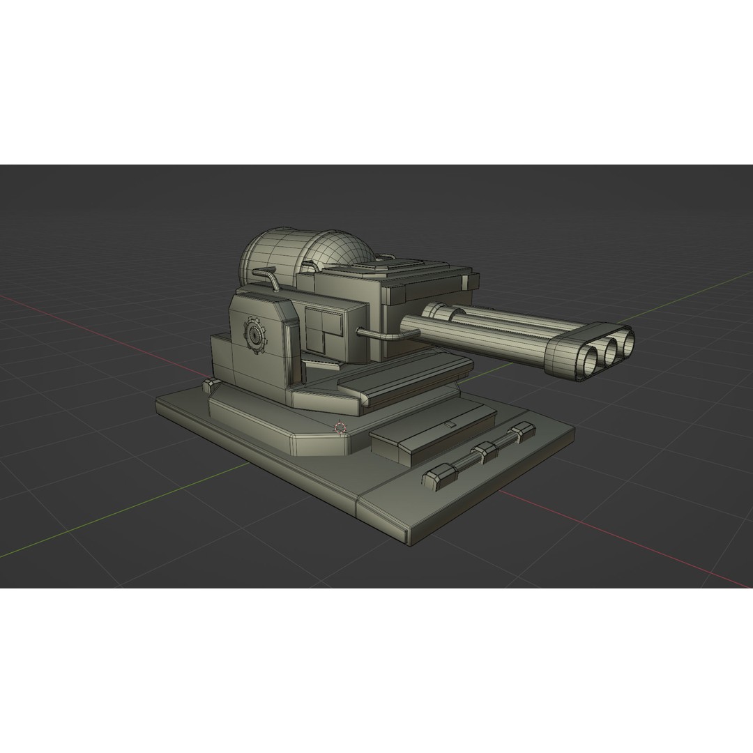 Heavy Stationary Guns 3D Model – Low Poly Military Asset, FBX - View 15
