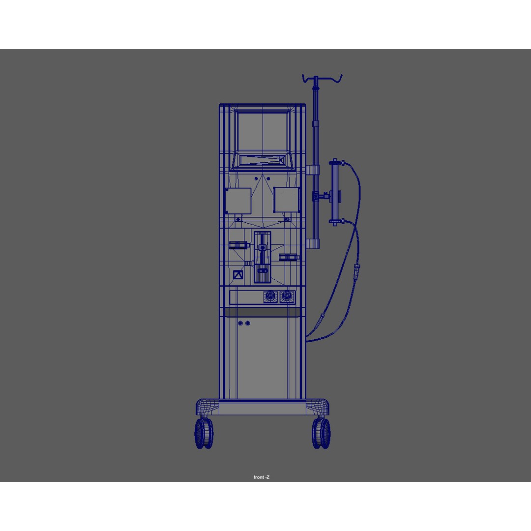 Dialysis Machine 3D Model – Low Poly Game Ready Medical Asset, FBX - View 13