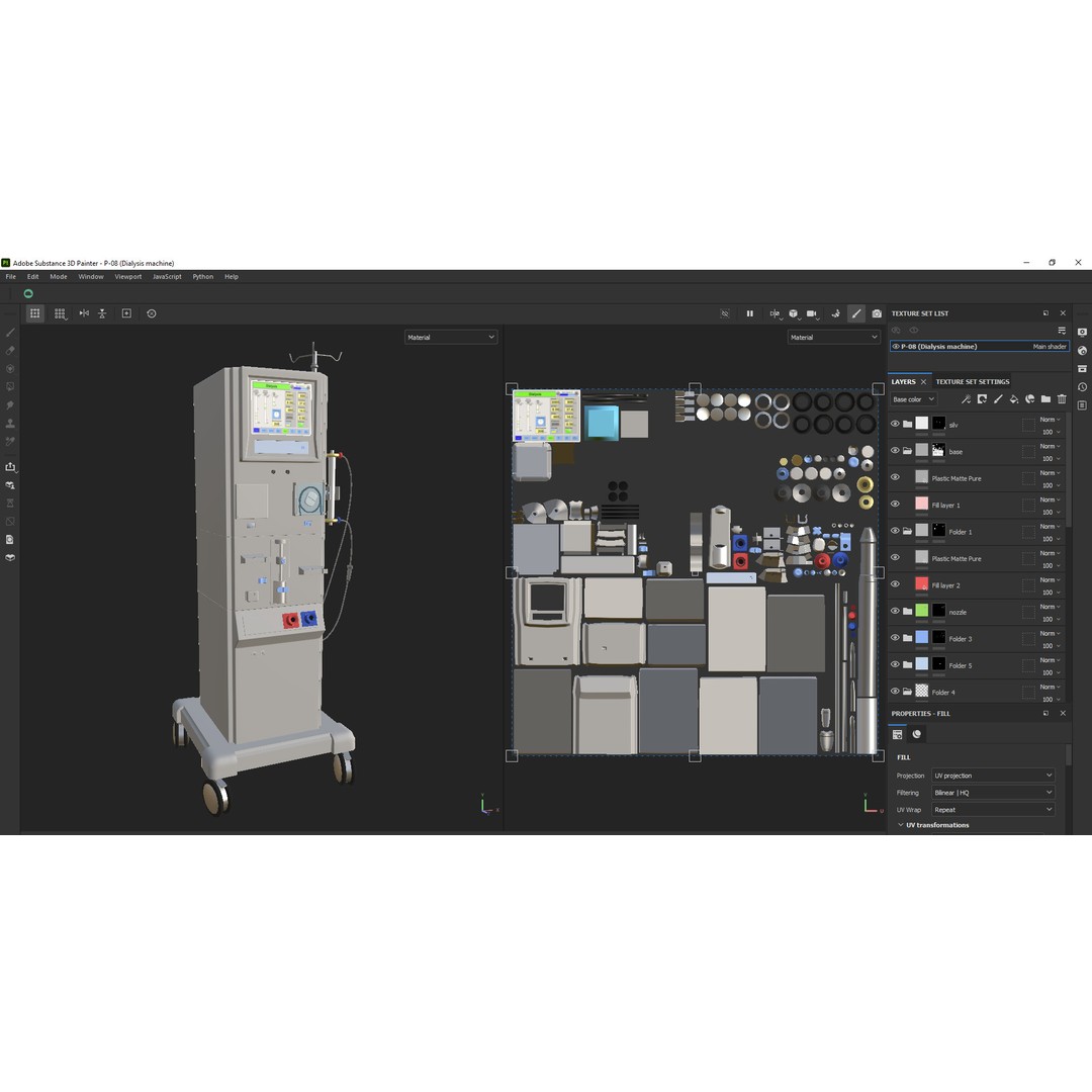 Dialysis Machine 3D Model – Low Poly Game Ready Medical Asset, FBX - View 24