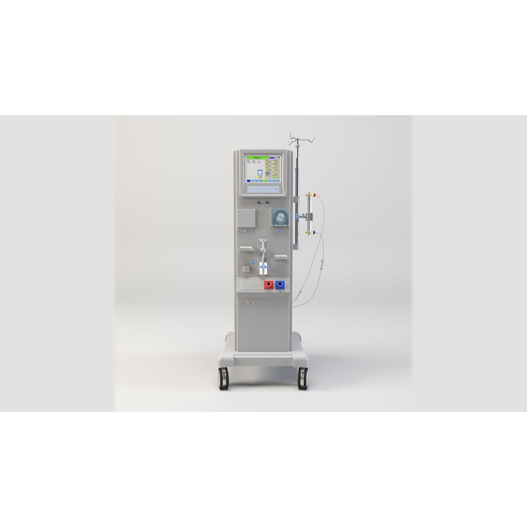 Dialysis Machine 3D Model – Low Poly Game Ready Medical Asset, FBX - View 3