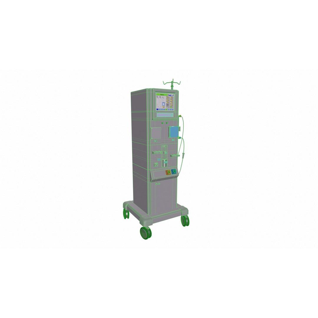 Dialysis Machine 3D Model – Low Poly Game Ready Medical Asset, FBX - View 7