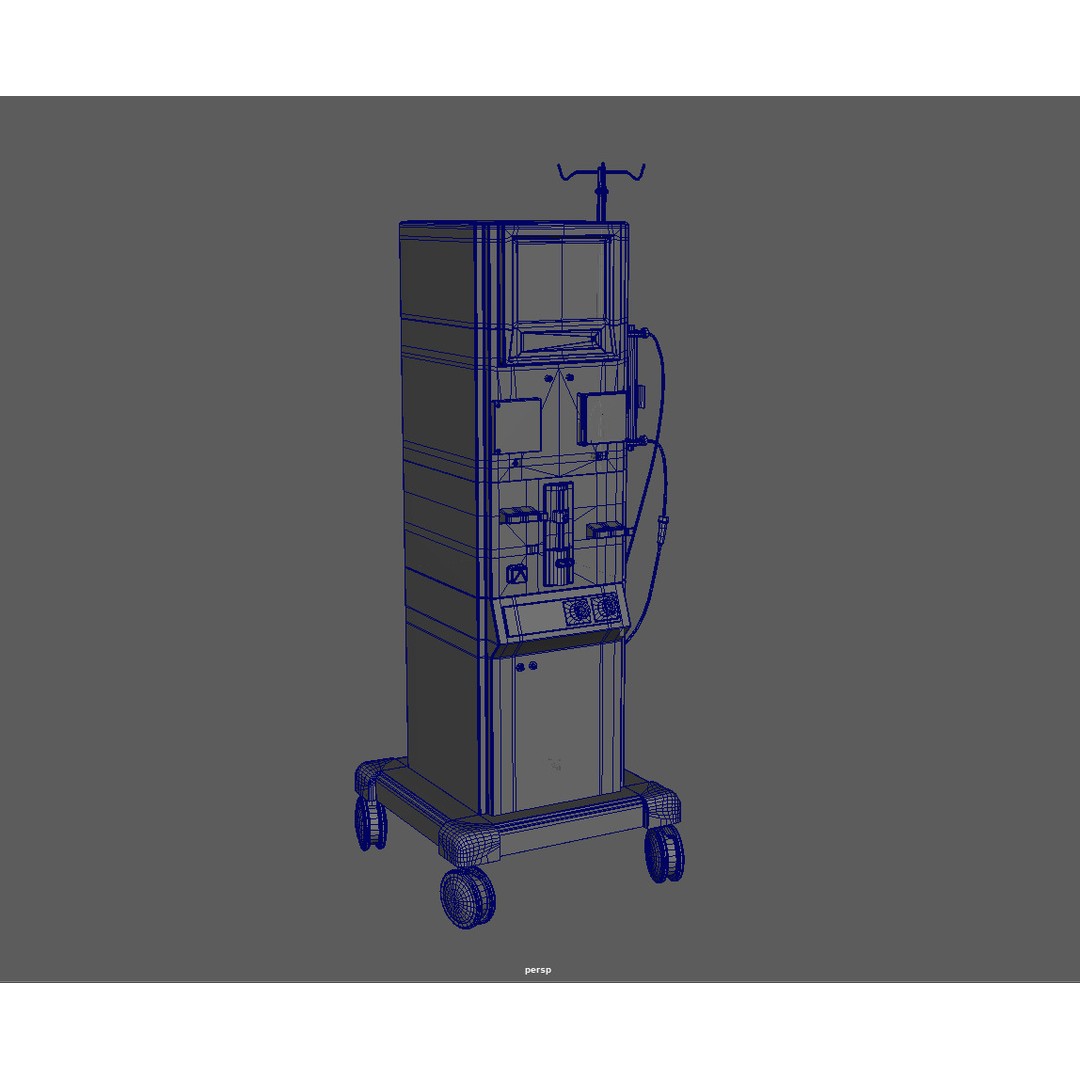 Dialysis Machine 3D Model – Low Poly Game Ready Medical Asset, FBX - View 9