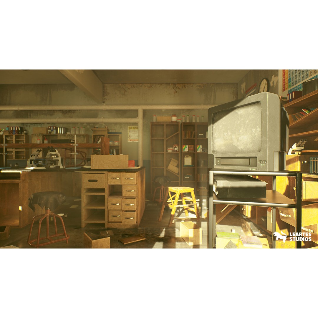 Abandoned Classroom 3D Model – Low Poly Game Ready Asset, FBX - View 13