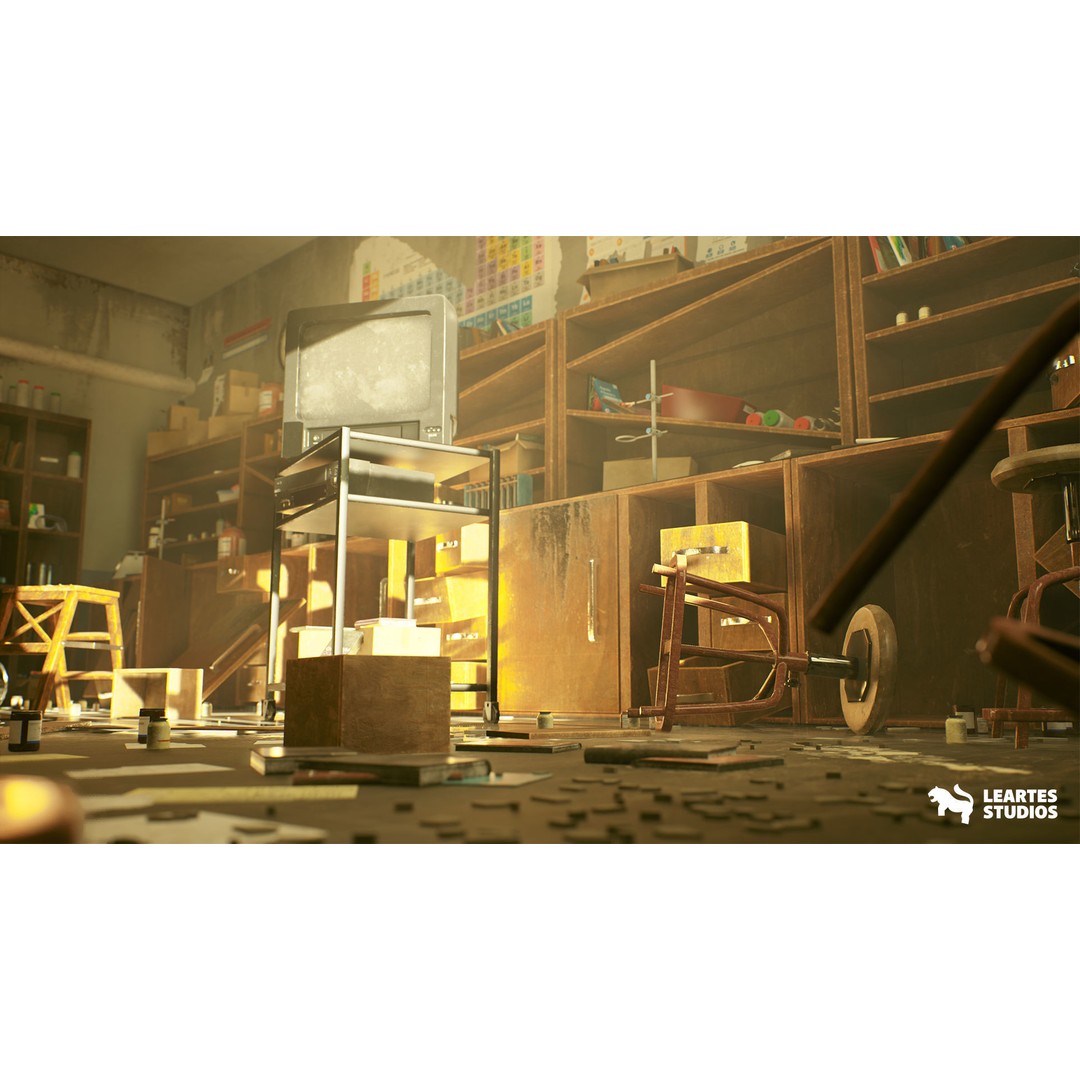 Abandoned Classroom 3D Model – Low Poly Game Ready Asset, FBX - View 3