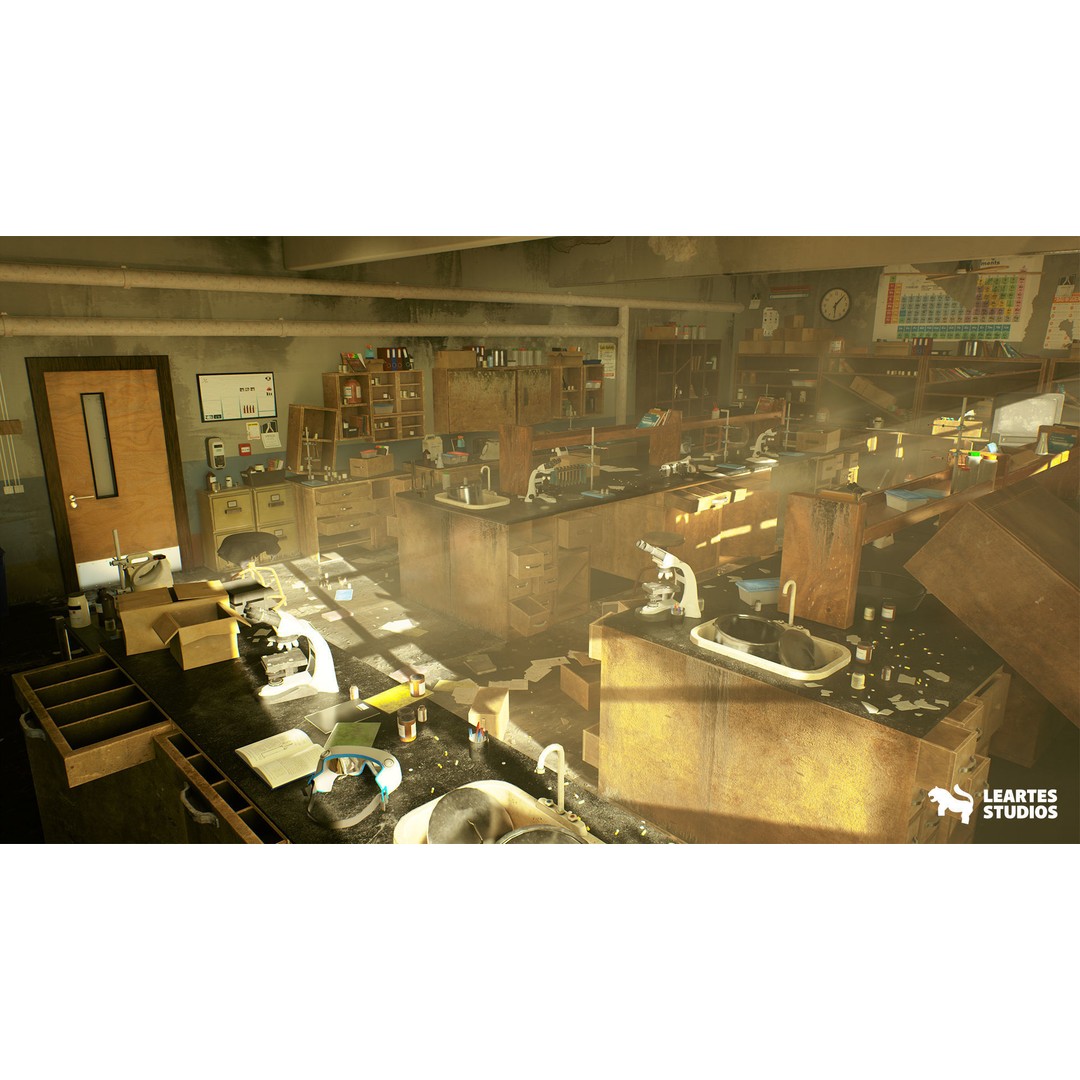 Abandoned Classroom 3D Model – Low Poly Game Ready Asset, FBX - View 4