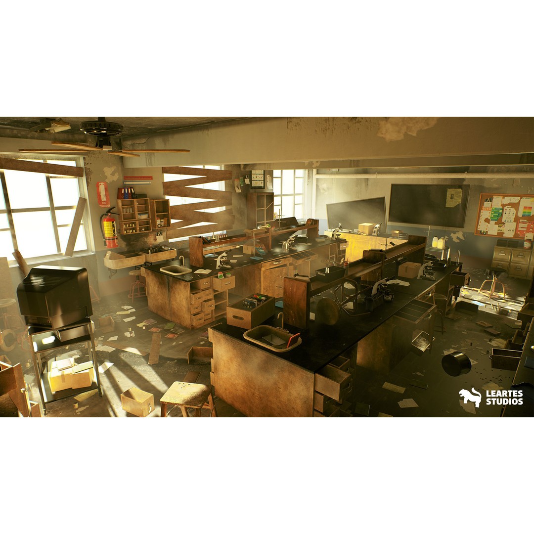 Abandoned Classroom 3D Model – Low Poly Game Ready Asset, FBX - View 5