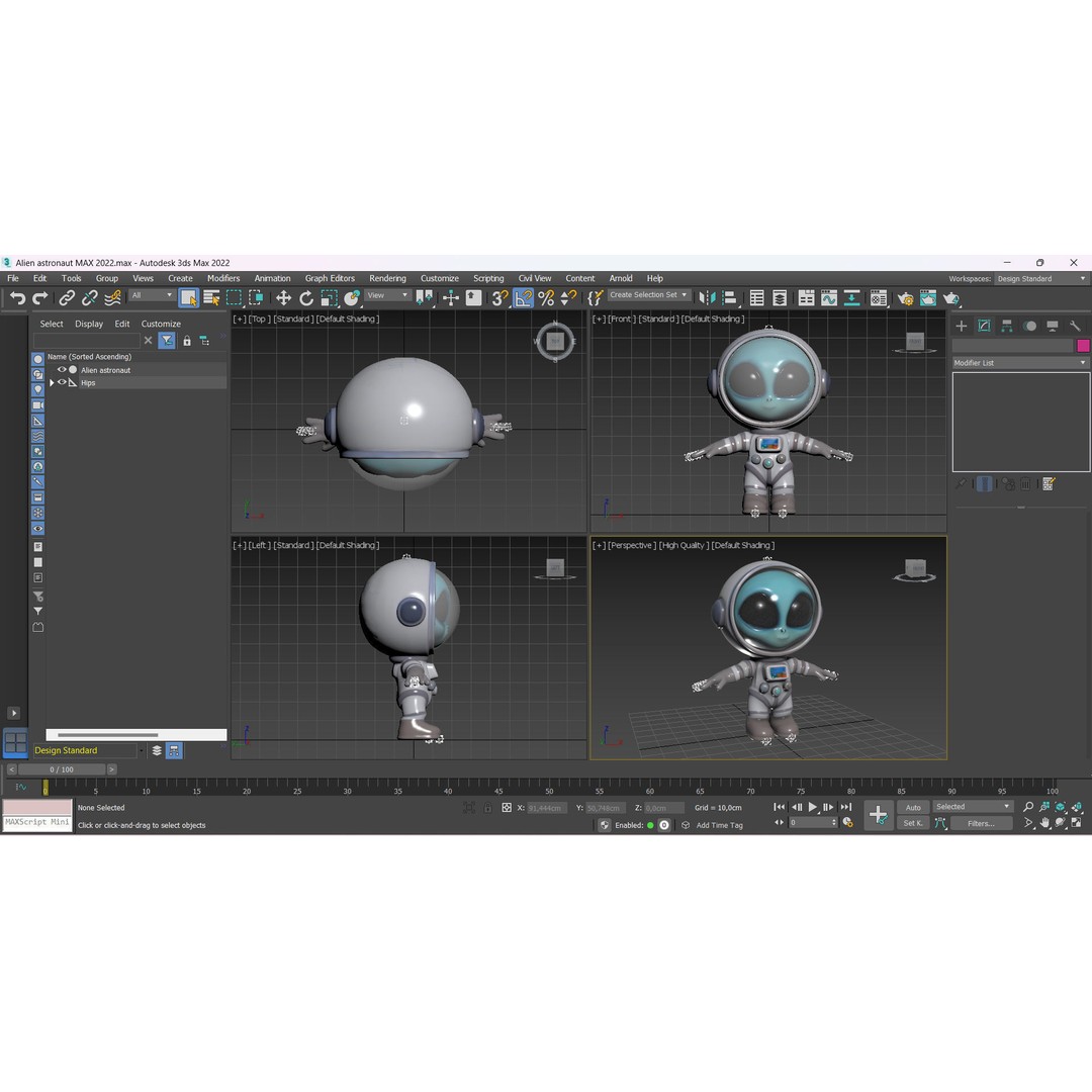 Alien Astronaut 3D Model – Low Poly Rigged Character with Animations - View 15
