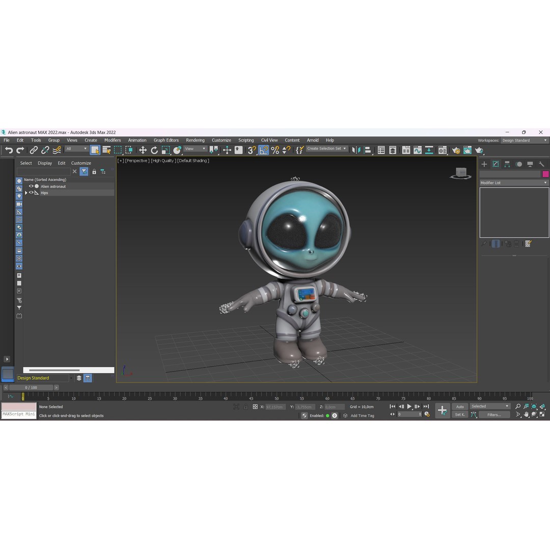 Alien Astronaut 3D Model – Low Poly Rigged Character with Animations - View 16