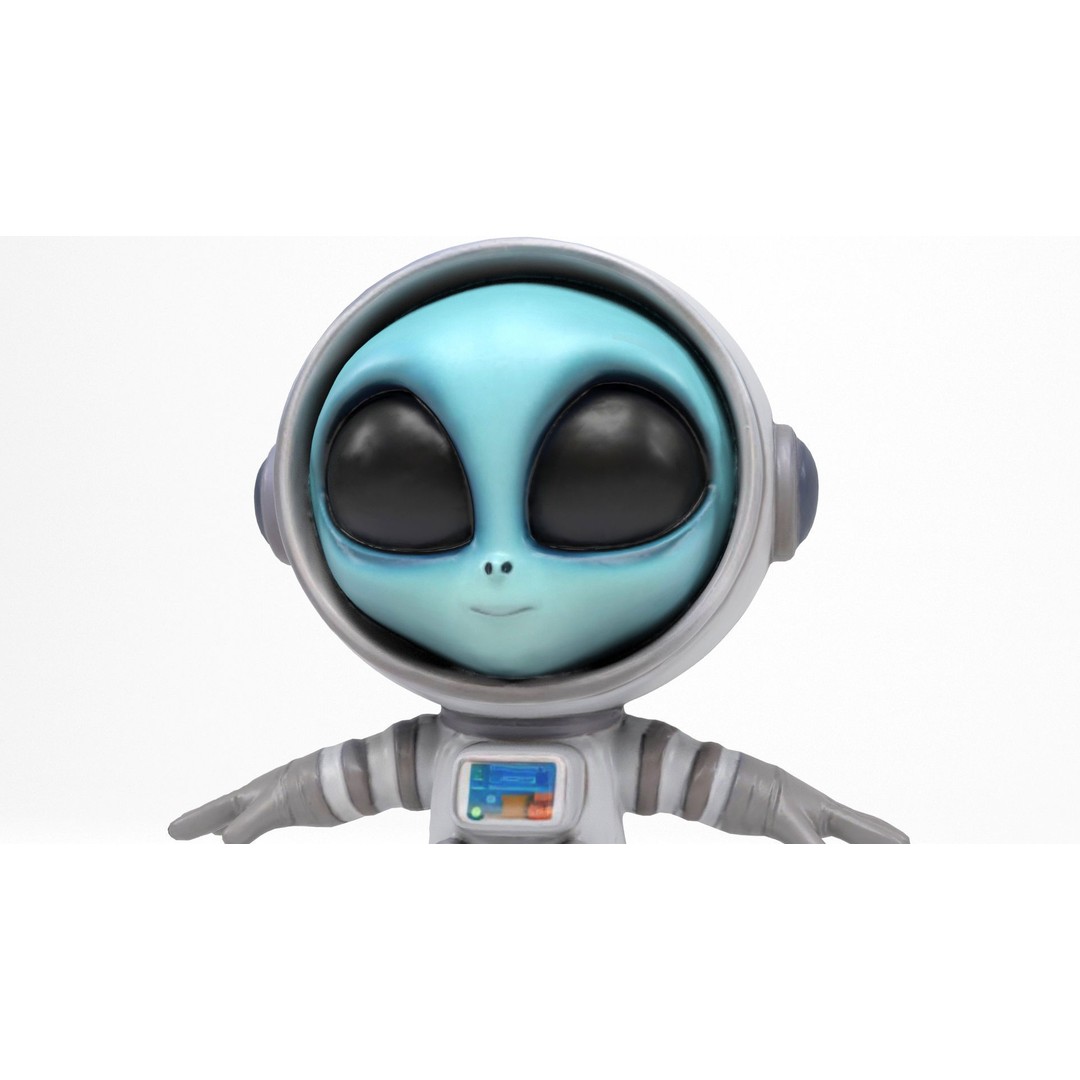 Alien Astronaut 3D Model – Low Poly Rigged Character with Animations - View 9