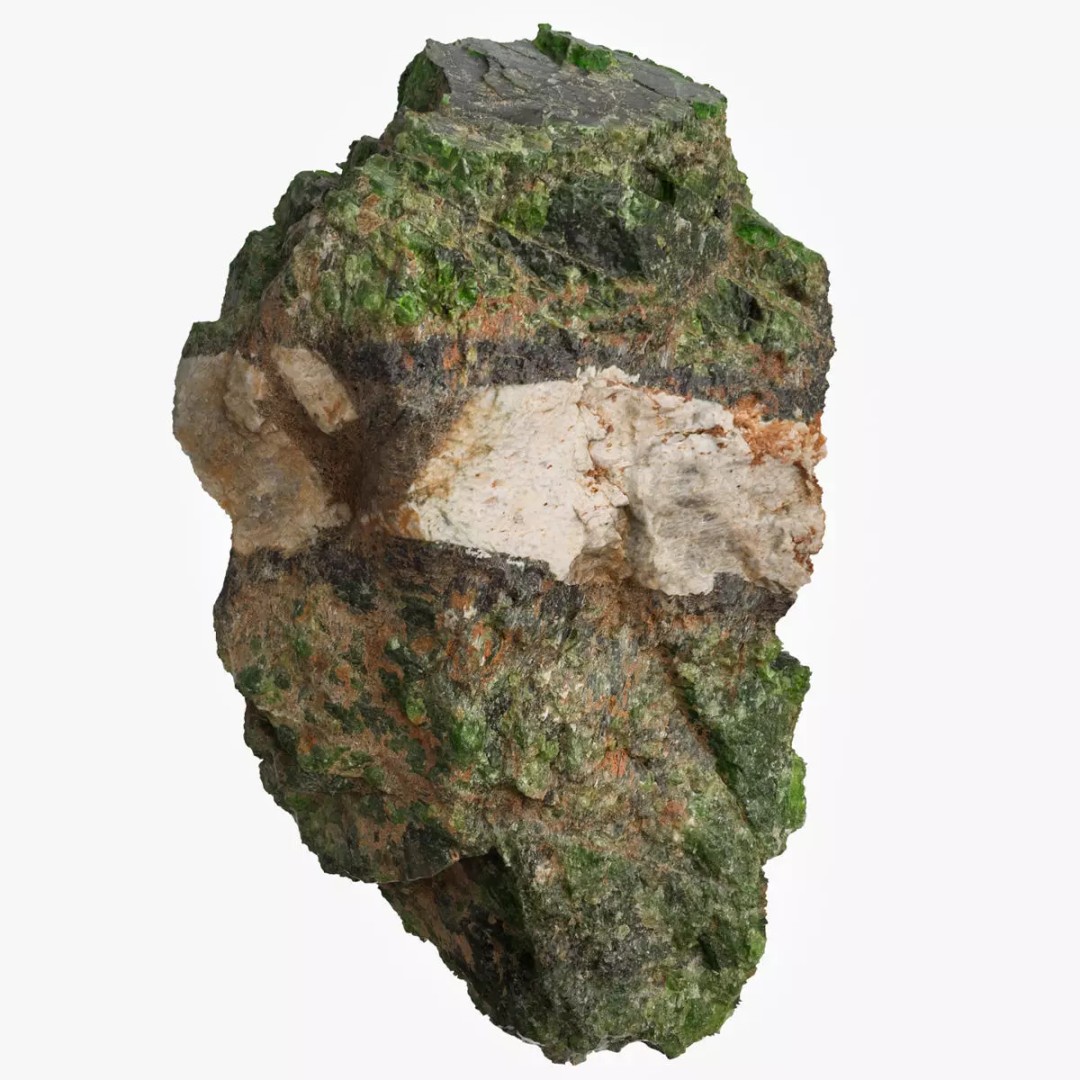 Chrome Diopside 3D Model – Low Poly PBR Gemstone, FBX - View 2