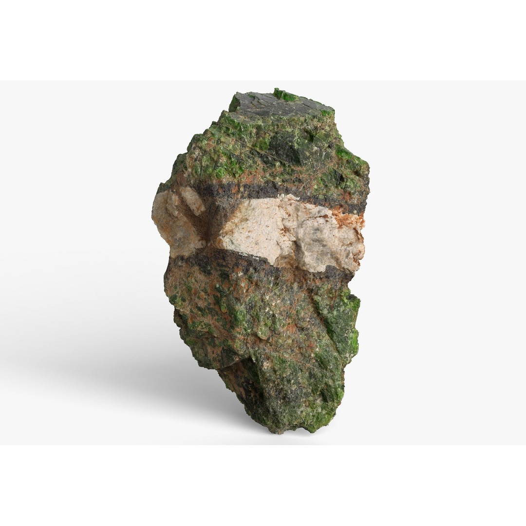 Chrome Diopside 3D Model – Low Poly PBR Gemstone, FBX - View 3