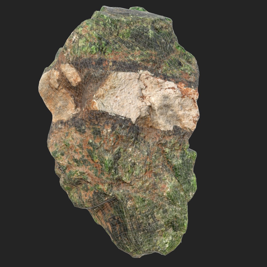 Chrome Diopside 3D Model – Low Poly PBR Gemstone, FBX - View 5