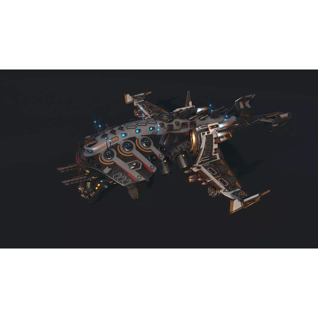 Spaceship 05 3D Model – Low Poly Game-Ready Asset, FBX - View 10