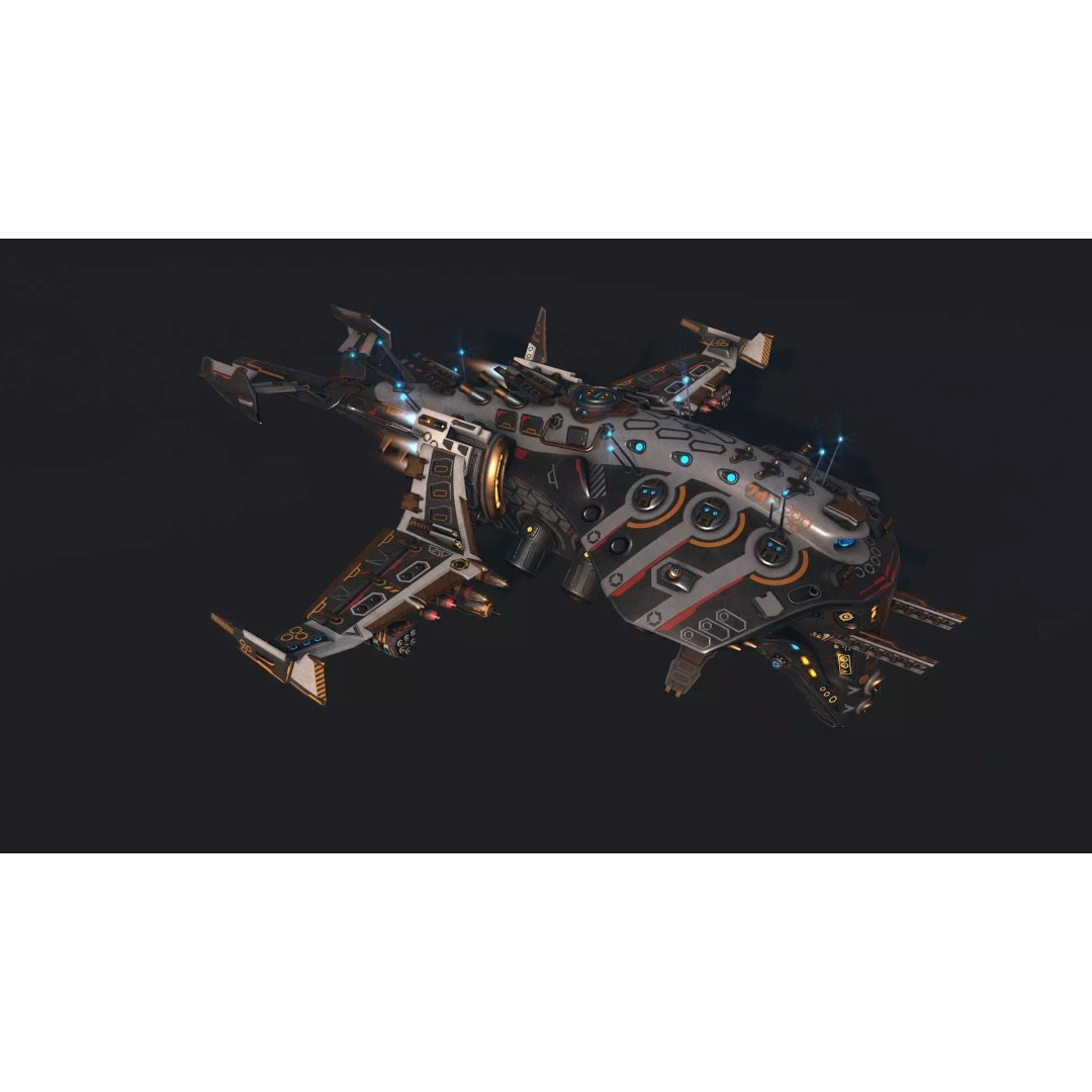 Spaceship 05 3D Model – Low Poly Game-Ready Asset, FBX - View 7